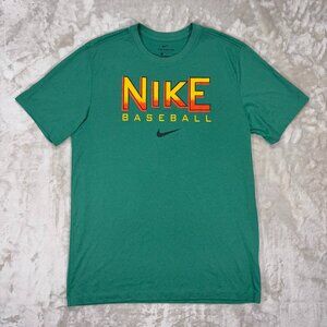 Nike Men's T Shirt Baseball Dri-Fit Short Sleeve Gym Green - Size Medium